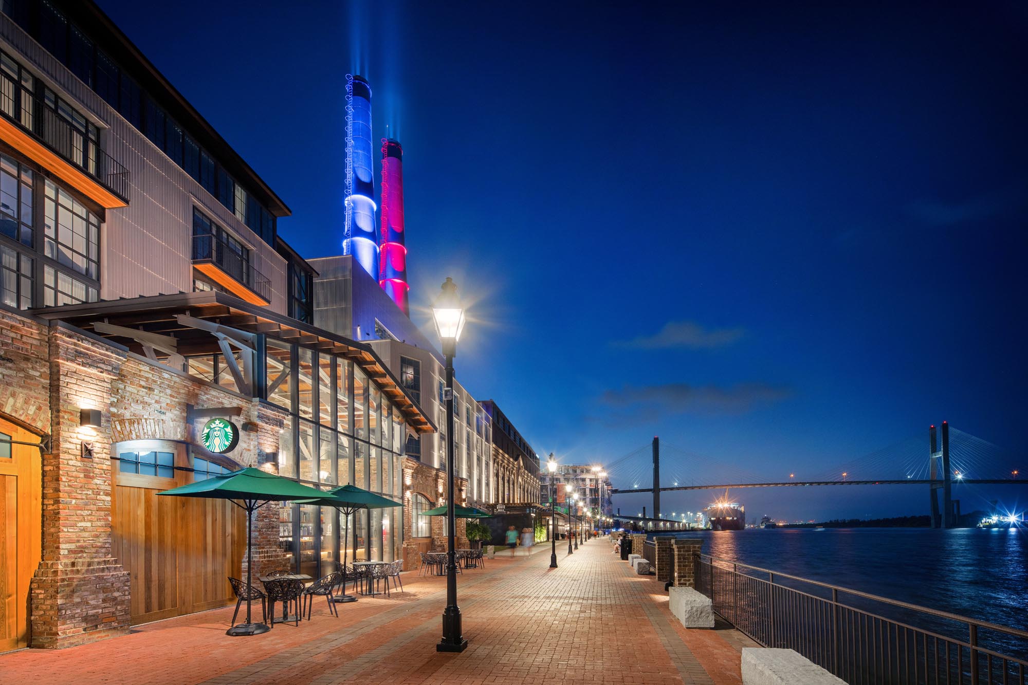 Vista Commercial Outdoor LED Lighting at the Savannah Plant Riverside District